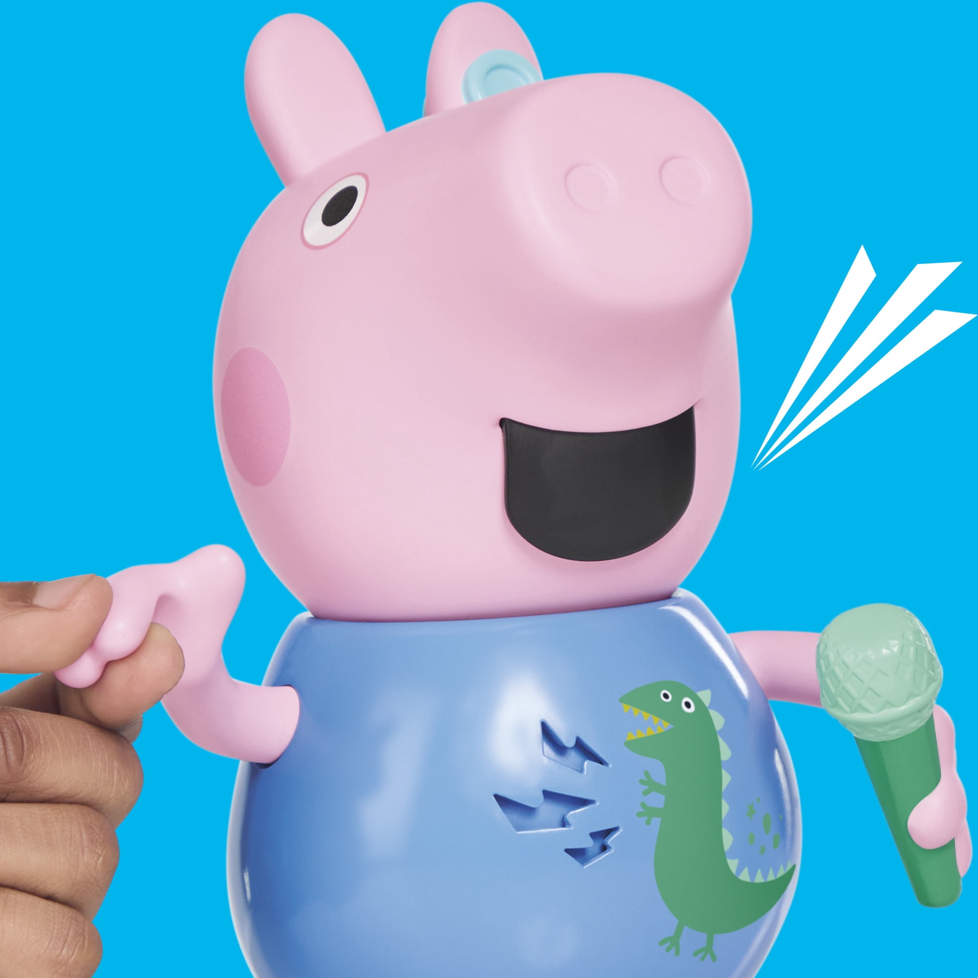 Peppa Pig Toys Joke & Sing George Figure, Musical Preschool Toys for Boys and Girls, 3+ - English Version