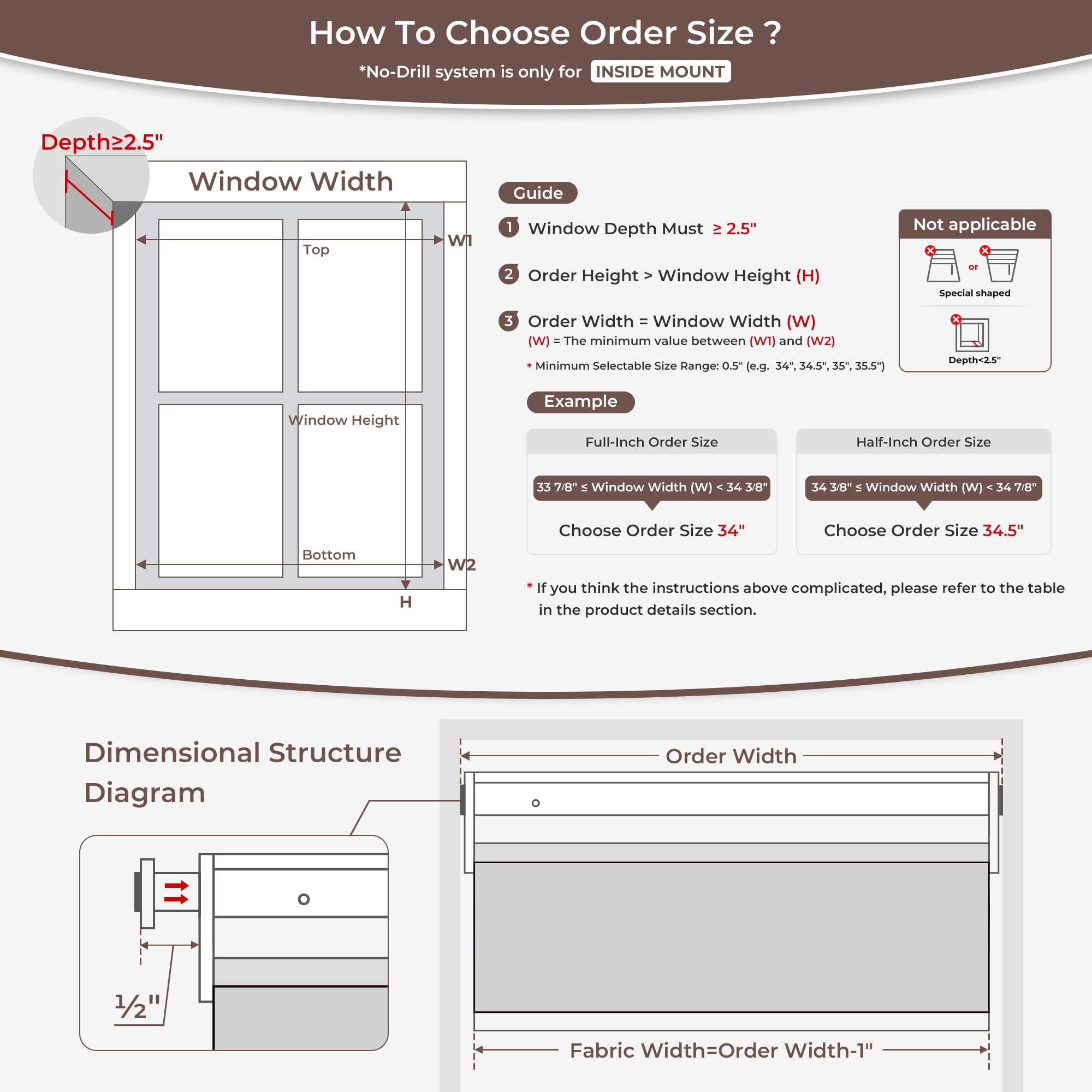 Allesin zen No Drill No Tools Blackout Roller Shades for Windows, 100% Blackout Linen Fabric,( Linen,46x48)