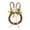 Pink, variant on Drmagihm Easter Bunny Rattan Wreath, 10.2" Small Rabbit Shaped Garland with Flower & Eggs, Spring Wall Hanging Decor for Window & Indoor