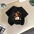 thumbnail image 2 of JIAYUE Girls Shirts Kid Cute Character Print Round Neck Short Sleeve Summer Casual Relaxed Fit Leisure Children Tops, 2 of 4