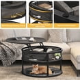 thumbnail image 4 of DWVO Modern Lift Top Coffee Table with Storage, Round Center Tables for Living Room, Home Office, Gray, 4 of 6