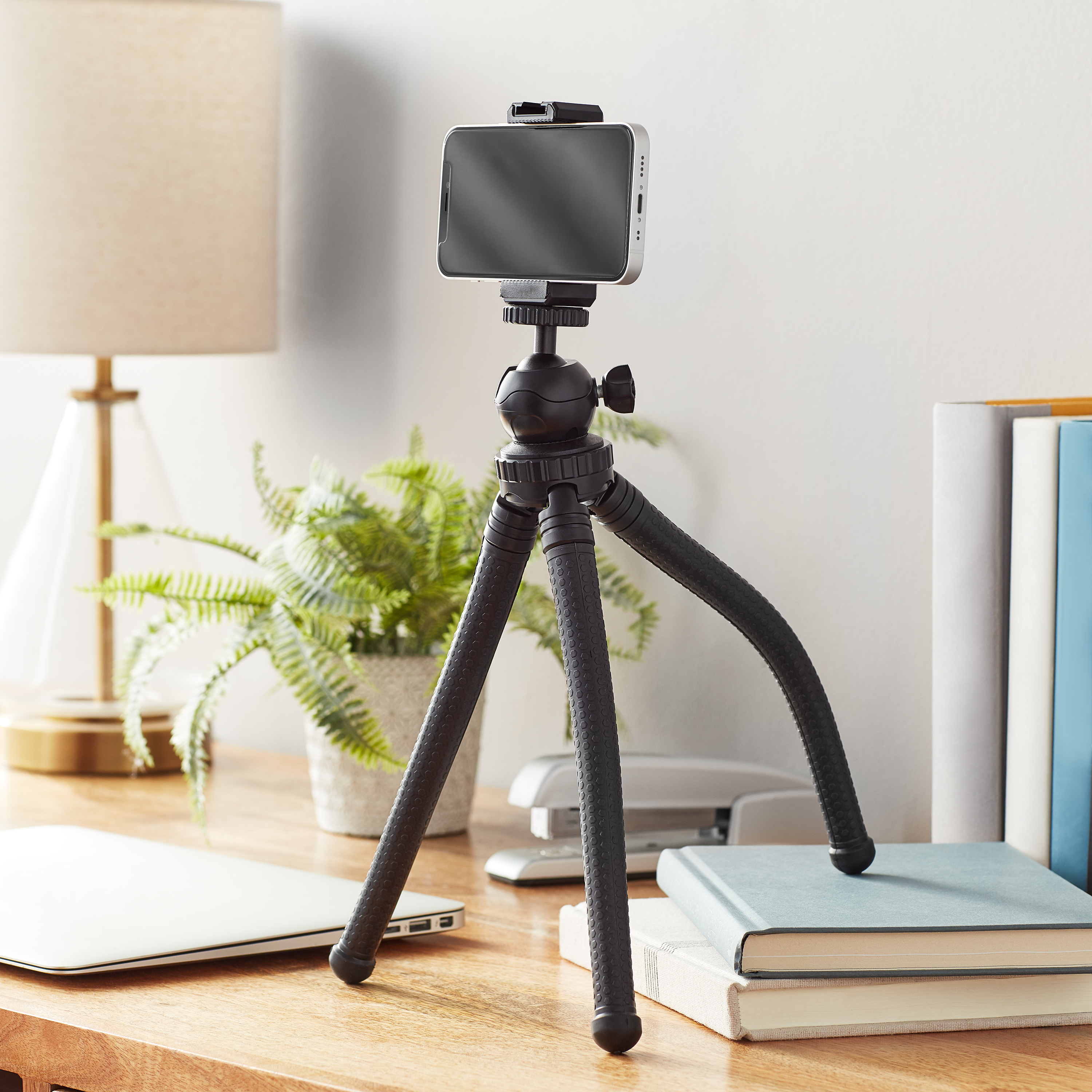 onn Focus 12" Flexible Mini Tripod with Smartphone Cradle photo 2
