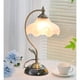 thumbnail image 5 of Lámpara de mesa de cristal con forma de flor, lámpara de mesa for dormitorio, lámpara de mesita de noche, bombilla LED, estilo vintage, elegante y tradicional., 5 of 9