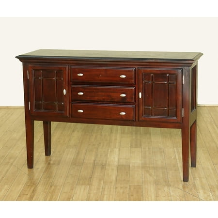 4 5ft Antique Dark Cherry 3 Drawer Buffet Sideboard Server 4 5ft Antique Dark Cherry 3 Drawer Buffet Sideboard Server