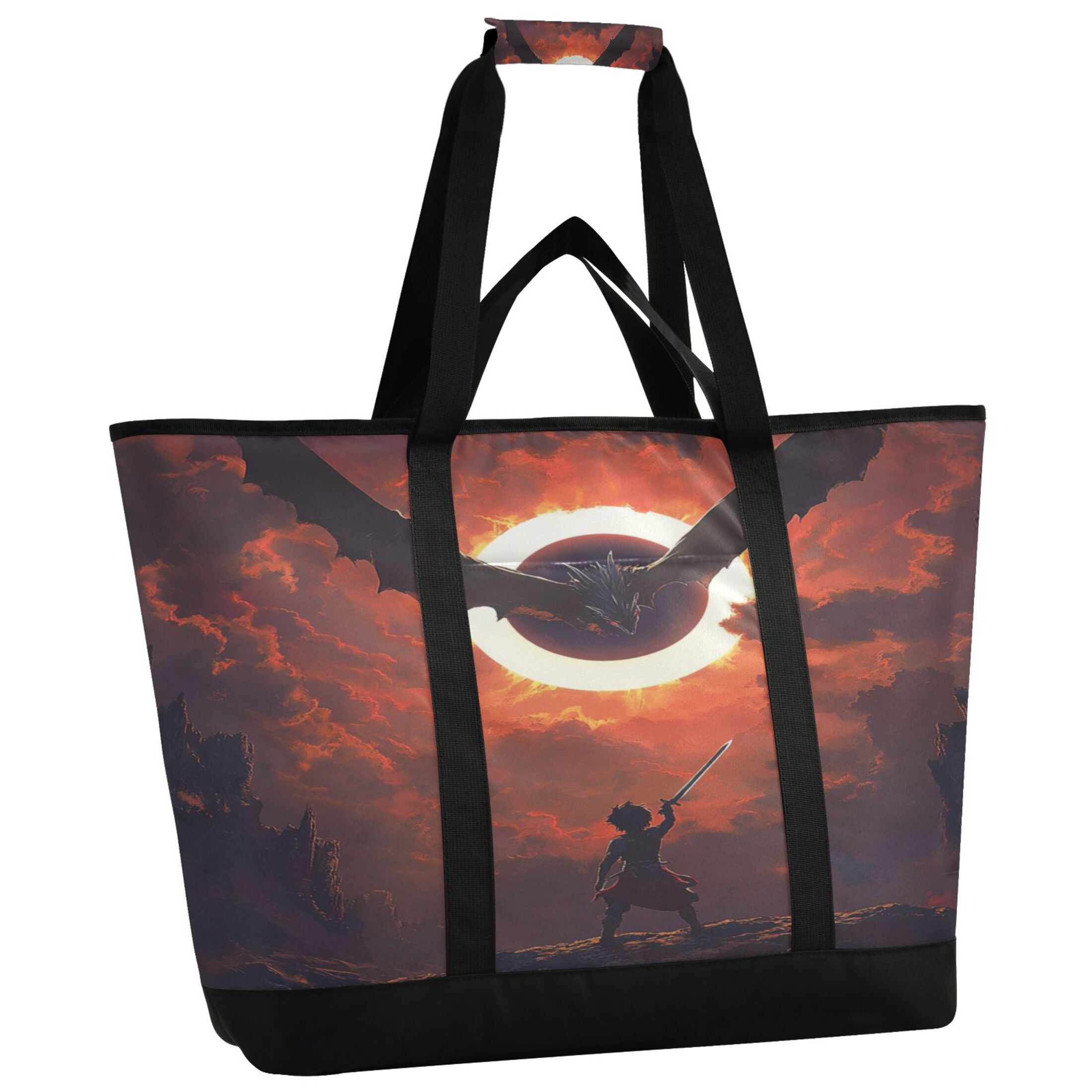 Large Hand-held Ice Pack Picnic Bag Insulation and Refrigeration Suitable for Shopping Picnics and Camping Fierce Dragon
