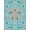 Turquoise Coral Pink, Pattern 1, variant on ODIKA Nautical Reef Coral Center Map Ocean Compass Border Vintage Turtle Flowing for Playroom, Bedroom, Reading Nook, Pet Friendly & Kids Safe Play