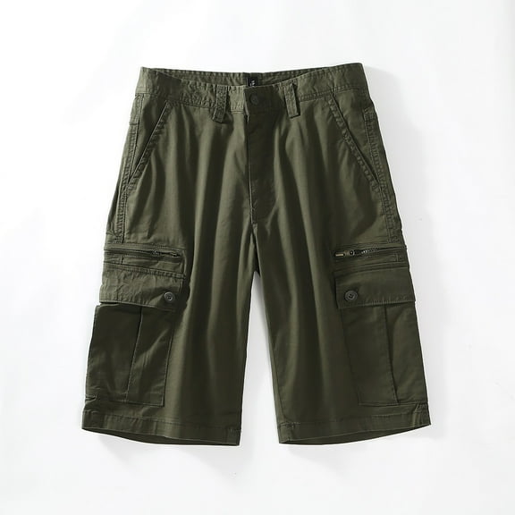 JINMGG Summer Fall Mens Shorts Clearance,Men's Casual Pure Color Outdoors Pocket Beach Work Trouser Cargo Shorts Pant