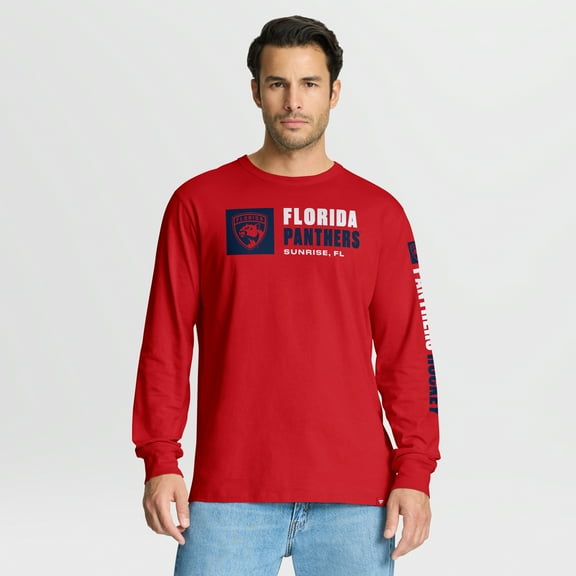 Men's Fanatics Red Florida Panthers Goal Crease Legacy Long Sleeve T-Shirt