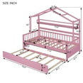 thumbnail image 4 of Aukfa Trundle Bed with Roof and Shelf, Twin House Bed with Trundle for Girls - Pink, 4 of 8