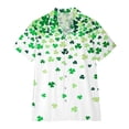 thumbnail image 4 of Womens Graphic T Shirts St. Patrick'S Day Print Short Sleeve Green Themed Button Up Rugby Shirt for Womens,White,XL, 4 of 5