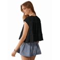 thumbnail image 5 of Peplum Tops for Women Crew-Neck Ruffled Bobydoll Tunic Tank Shirts Loose Fit Summer Outfits Black XL, 5 of 9