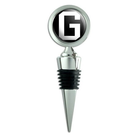 

Letter G Initial Black White Wine Bottle Stopper