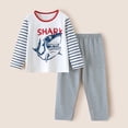 thumbnail image 2 of Leey-World Little Girls Pajamas 1t 2t 3t 4t 5t 6t Boys Girls Pajamas Sets Kids 2-Piece Sleepwear Cotton Raglan Long Sleeve Casual Clothes(Grey,4-5 Years), 2 of 4