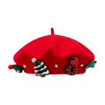 thumbnail image 2 of Cute Christmas Beret Christmas Warm Bow Beret Christmas Warm Bow Beret Christmas Decorations for Home Deals Of The Day Clearance, 2 of 8