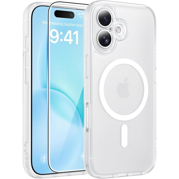 Case for iPhone 15 Case: for iPhone 14 Case & iPhone 13 Case [Compatible with Magsafe] Translucent Matte Magnetic Phone Cover - Military Grade Drop Protection Shockproof Protective Cases - Pink