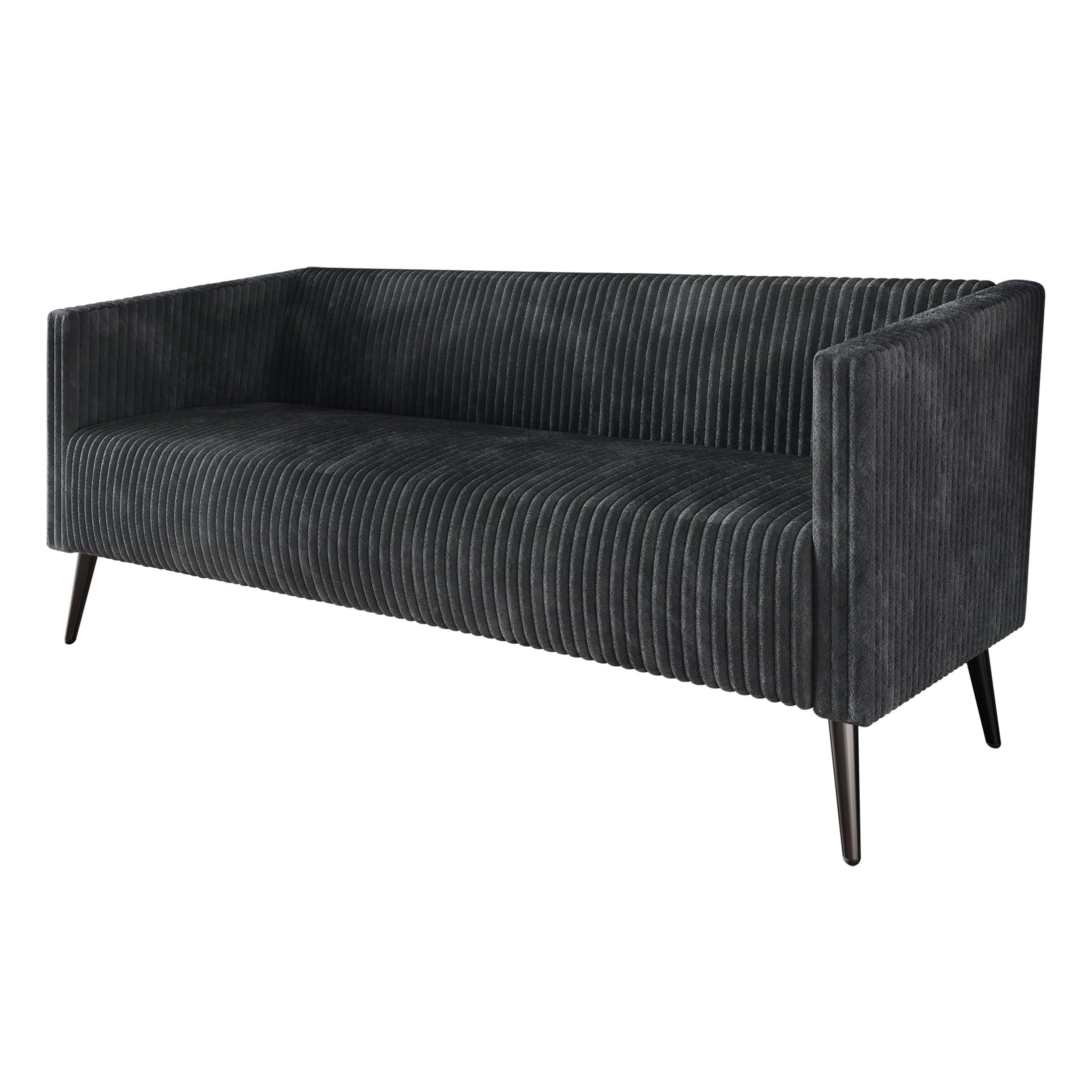 Castle Place Luxurious Corduroy Velvet Upholstered Sofa, Grey