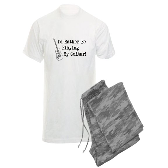 CafePress - Id Rather Be Playing My Guitar Pajamas - Men's Light Pajamas