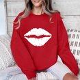thumbnail image 5 of GA WEIHUA Clearance Deals,Women's 2025 Sweatshirts Happy Valentine's Day Shirts Crewneck Fleece Pullover Tops Casual Heart Long Sleeve Romantic Sweatshirt(Red,M), 5 of 7