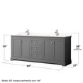 thumbnail image 7 of Wyndham Collection 80" Light-Vein Wood Double Bathroom Vanity in Dark Gray, 7 of 7