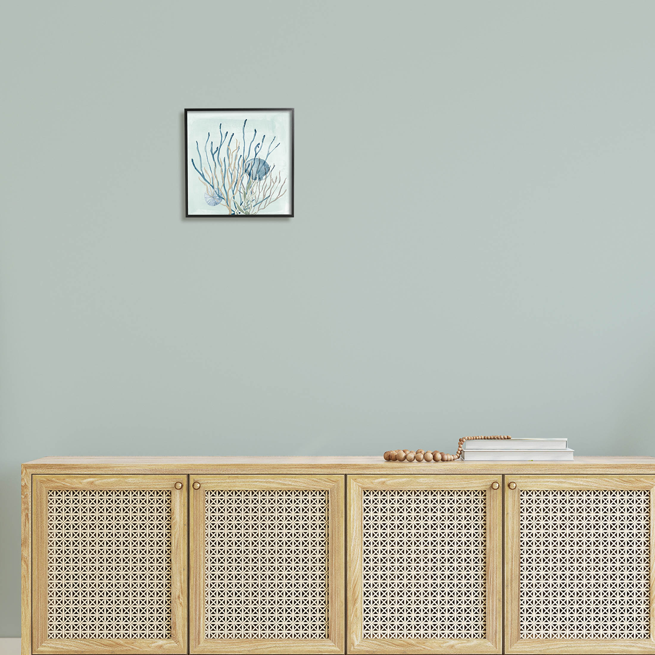 Coral Reef Underwater Seashells Animals & Insects Graphic Art Black Framed Art Print Wall Art