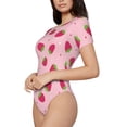 thumbnail image 3 of Picia Strawberries Womens One Piece Swimsuits Modest Tummy Control Bathing Suits Lace Up Slimming Swim Suit-, 3 of 9