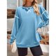 thumbnail image 5 of Sudaderas de Mujer de Larga, Cuello Redondo, Estilo Pullover, Ideales para Otoño e Invierno. con Cremallera Lateral, Perfectas para Salir. Azul L, 5 of 10