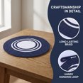 thumbnail image 5 of Unique Bargains 6Pcs Woven Dining Table Decor Round Placemats Dark Blue 11.8x11.8in, 5 of 5