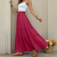 thumbnail image 5 of HomeGardon Maxi Skirts for Women Summer Casual Tiered Maxi Skirt Without Pockets Elastic Waist Flowy Pleated Long Skirt, 5 of 7