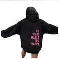 thumbnail image 6 of Oversized Hoodies for Women Casual Pullover Hooded Sweaters with Pockets Long Sleeve Graphic Sweatshirts Winter Loose Top (Black L), 6 of 7