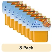 (8 pack) Gerber Stage 2 Baby Food, Turkey Rice Puree Tub, Baby Puree, 2PK 8 oz