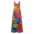 thumbnail image 5 of Laipiong Summer Jumpsuits for Women 2026 Fashion Tie Dye Print Casual Sleeveless Wide Leg Rompers with Pockets Stretch Loose Fit Beach Outfits, 5 of 6