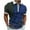 Blue, variant on Casual T-Shirts Men,Zipper T-Shirt Turn Down Collar Short Sleeve Athleisure Tees Blue 2XL
