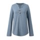thumbnail image 3 of MHFRRA Camisa de Manga Larga con Cuello En V y Botones para Mujer, Blusa Informal para Otoño e Invierno, Cómoda, de Tela Suave, Elegante, para Uso Diario. Marina de Guerra, 3 of 7