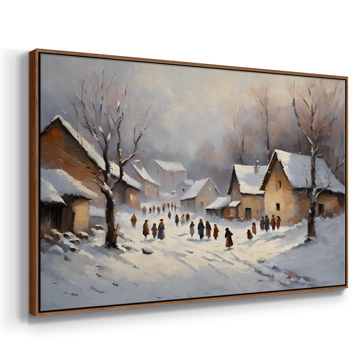Vintage Landscape-CCX By Wexford Home Framed in Walnut Wood Gallery Wrapped Canvas 27 in. x 41 in.