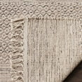 thumbnail image 4 of SAFAVIEH Montauk Karlene Geometric Striped Cotton Area Rug, Ivory/Steel Grey, 4' x 4' Square, 4 of 6