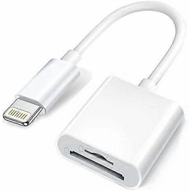 Apple Lightning to SD and TF Dual Slot Card Reader for iPhone/iPad, 2 in 1 Micro SD TF Memory Card Adapter, SD Card Reader, Plug and Play