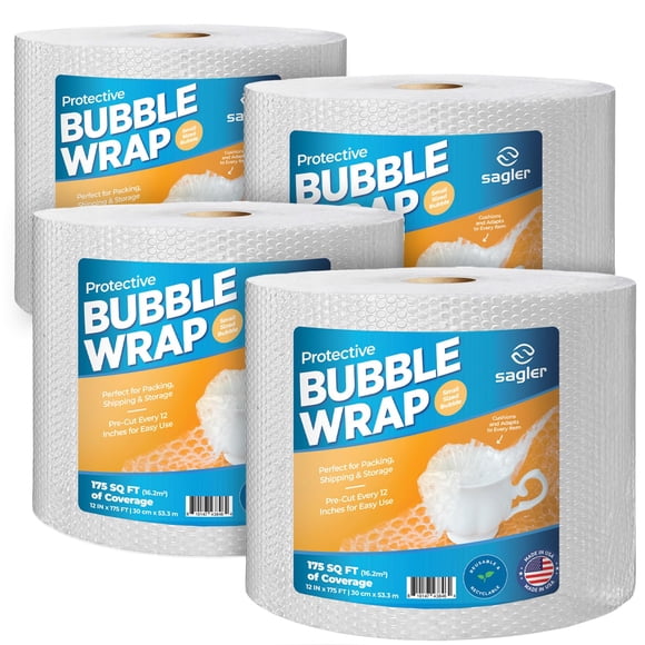 Bubble cusion for Packing & Moving - 12" Width X 600 FT 150 FT Each 4 Rolls Bubble cusion for Moving, Extra Protection for Shipping, Packaging Boxes