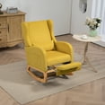 thumbnail image 2 of Fulvari Living Room Rocking Chair With High Backrest Retractable Footrest Side Pocket Modern Upholstered Armchair, 2 of 8