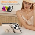 thumbnail image 6 of Phone Case for iPhone 15 Wallet Cell Cover with Crossbody Strap, Ring Stand RFID Blocking Credit Card Holder Shockproof Drop Protective Case for iPhone 15 Women Girls, Beige, 6 of 10