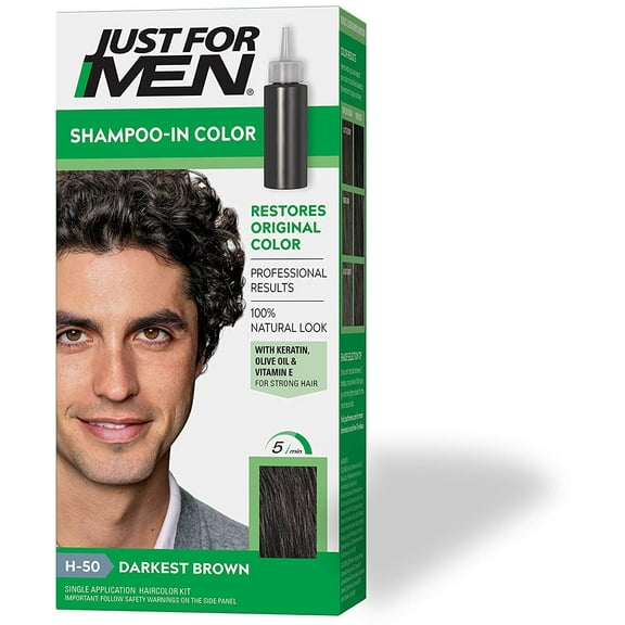JUST FOR MEN Hair Color H-50 Darkest Brown 1 Each (Pack of 3)