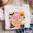 thumbnail image 2 of Trick or Treat Sweatshirt, Pumpkin Lover Gift, Retro Halloween Sweater, Spooky Season Crewneck, 2 of 6
