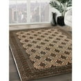 thumbnail image 2 of Ahgly Company Indoor Square Mid-Century Modern Bakers Brown Oriental Area Rugs, 8' Square, 2 of 6