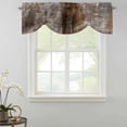 thumbnail image 2 of Tie Up Valances for Windows, Brown Adjustable Valance Curtains Window Treatment for Living Room, Retro Oil Painting Modern Abstract Art Aesthetics Rod Pocket Kitchen Curtains & Drapes 42x12 Inch, 2 of 9