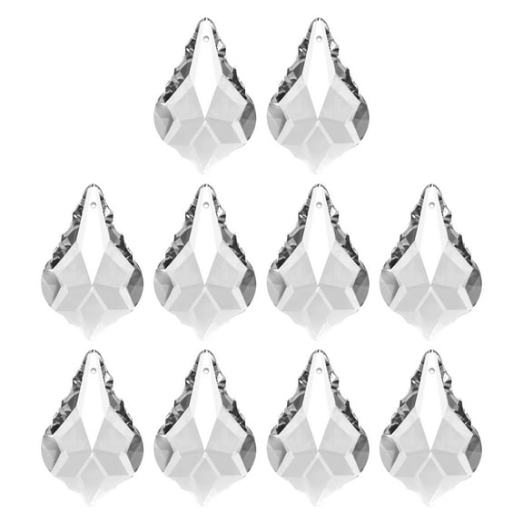 Uxcell K9 Crystal Pendants Teardrop Beads, 10 Pack 38mm Chandelier Prisms Parts Hanging Leaf Beads DIY Lamp for Arts Crafts Decoration, Clear