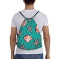 thumbnail image 2 of Kdxio Starfish and Shell Print Drawstring Backpack Bag,Waterproof Draw String Back Sack, Gym Drawstring Bags Swim Bag For Unisex, 2 of 9