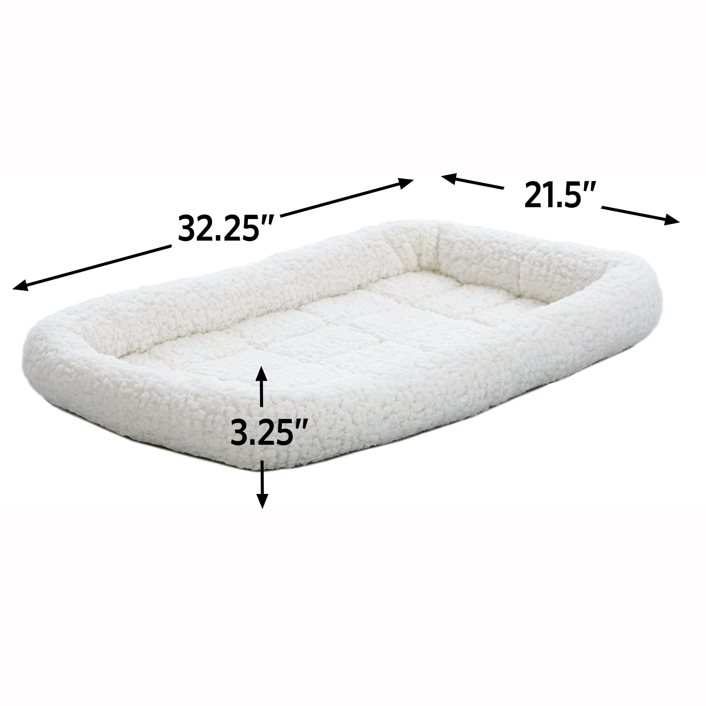 MidWest QuietTime Soft White Fleece Plastic Carrier Bed, 36"