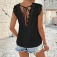 thumbnail image 4 of Babysbule Women's Lace Trim Sleeveless Tank Top Open Back V-Strap Casual Summer Blouse for Daily Dating Vacation and Party Wear, 4 of 5