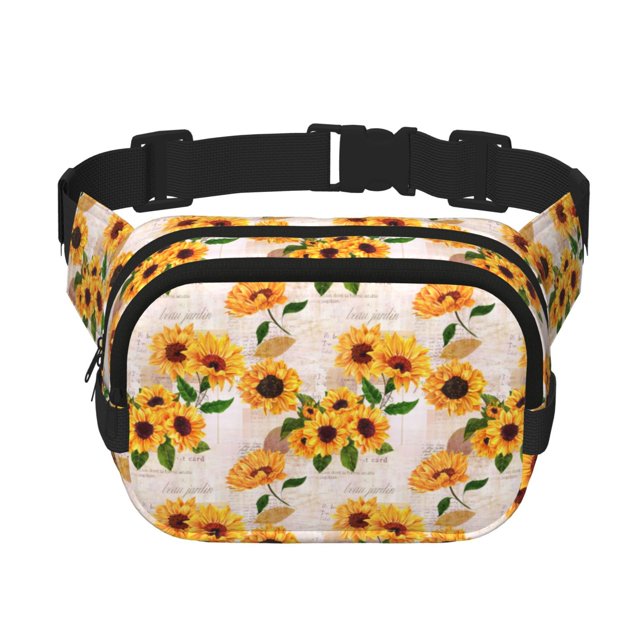 Disketp Sunflower 5 Riñonera de Doble Capa, Bolsa de Cintura Ajustable para Viajes, Correr y Senderismo, Riñonera Ligera para Hombre y Mujer