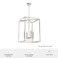 thumbnail image 6 of Hunter - Sunjai 4-light Brushed Nickel, Medium Size Pendant Light, Dimmable, Formal Style, Rectangle Shaped, for Bedrooms, Dining, Living Rooms - 19989, 6 of 6