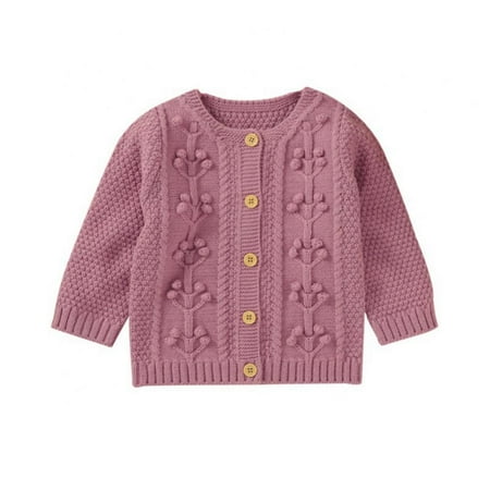 

Infant Baby Girls Boys Cardigan Crochet Sweater Toddler Knit Button up Casual Sweatshirt